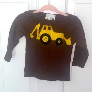 Boys Custom Digger Appliqué Ling Sleeve T-shirt Size 12-18 Months